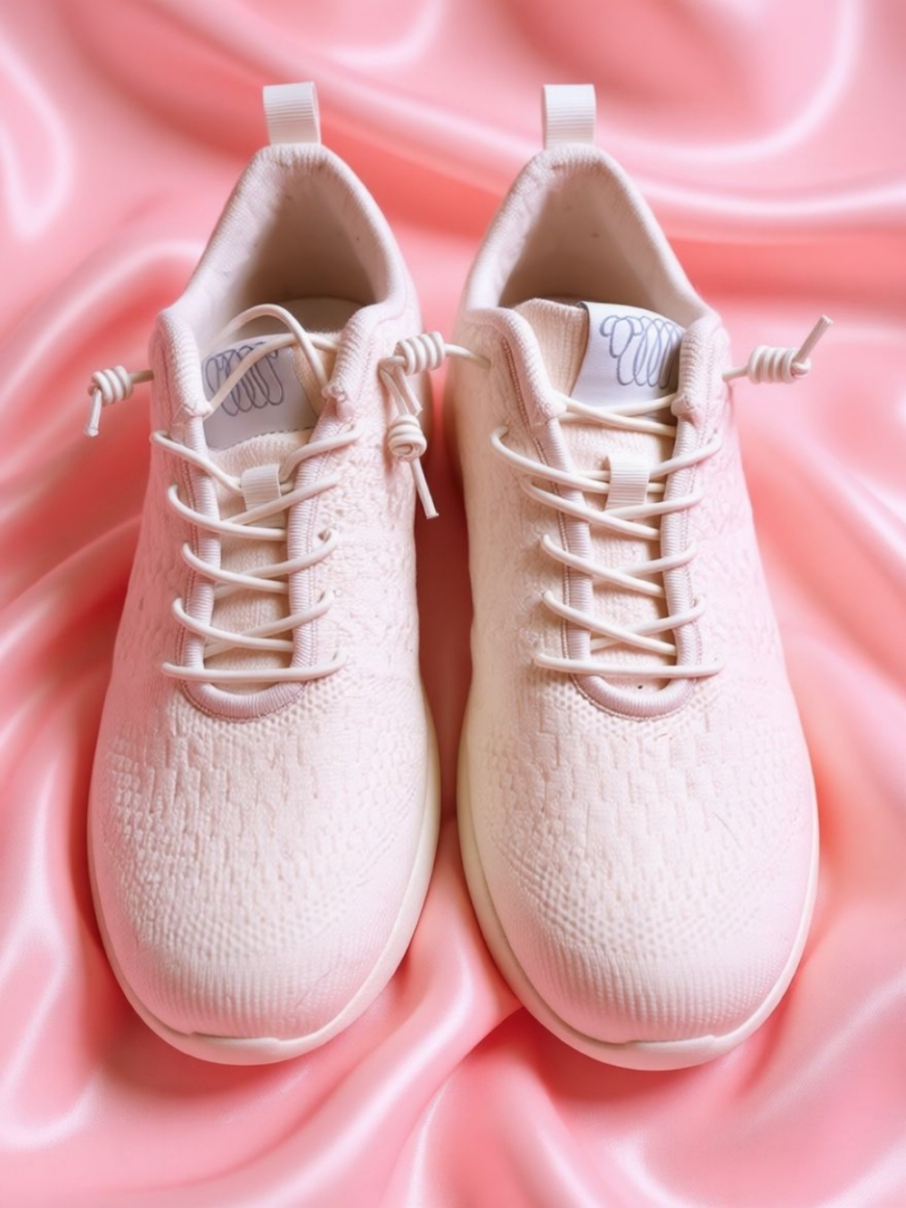 Light Cream Women's Knit Sneakers - Comfortable Everyday Shoes